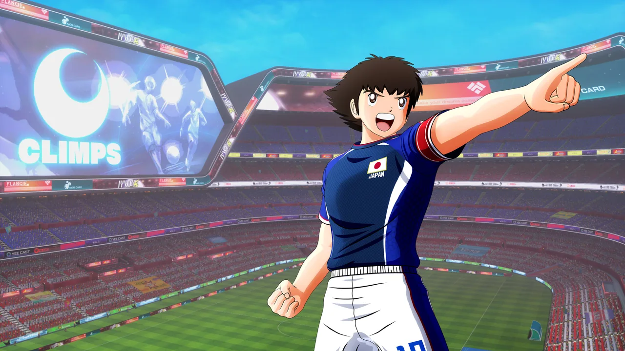 Tsubasa com a camisa do Japão