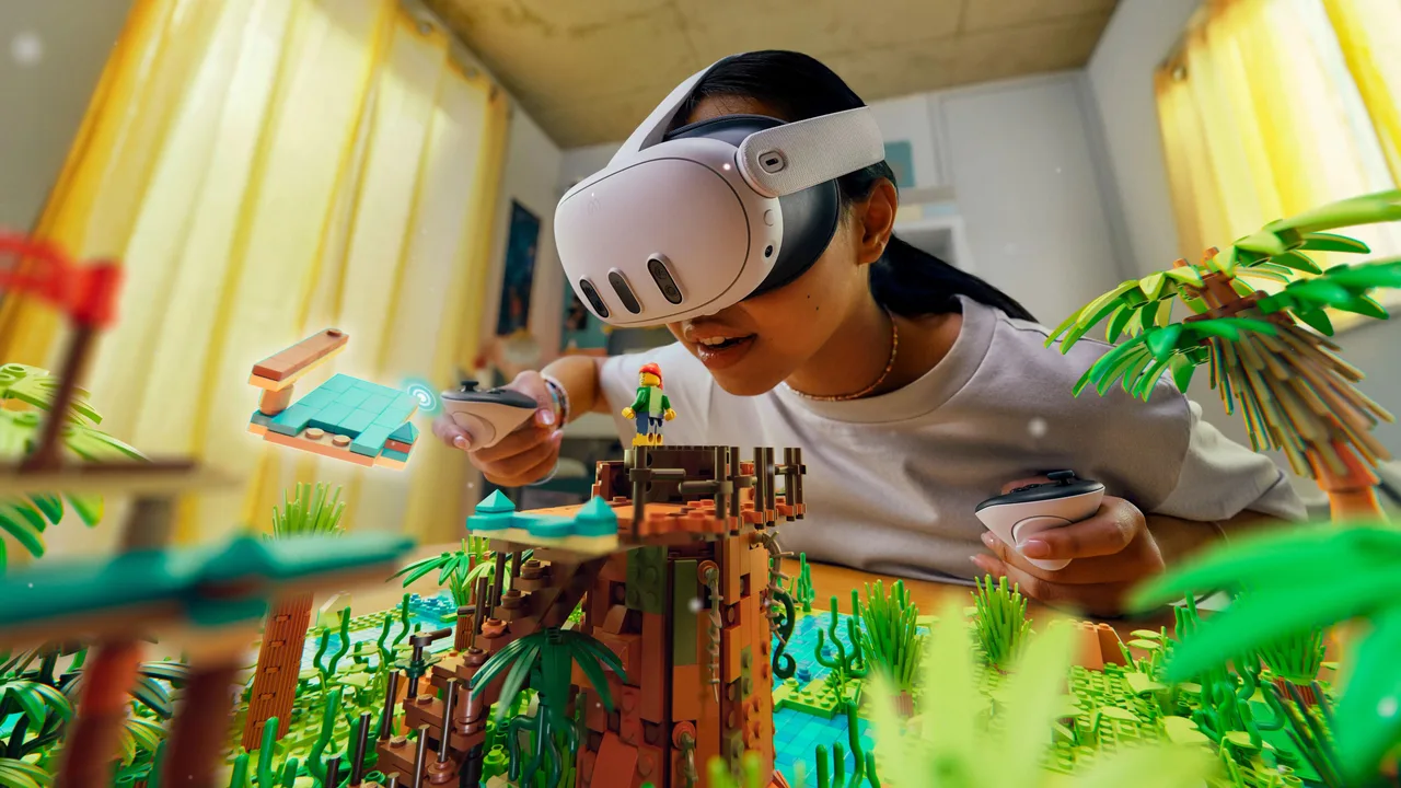 Jogador usando headset de realidade virtual