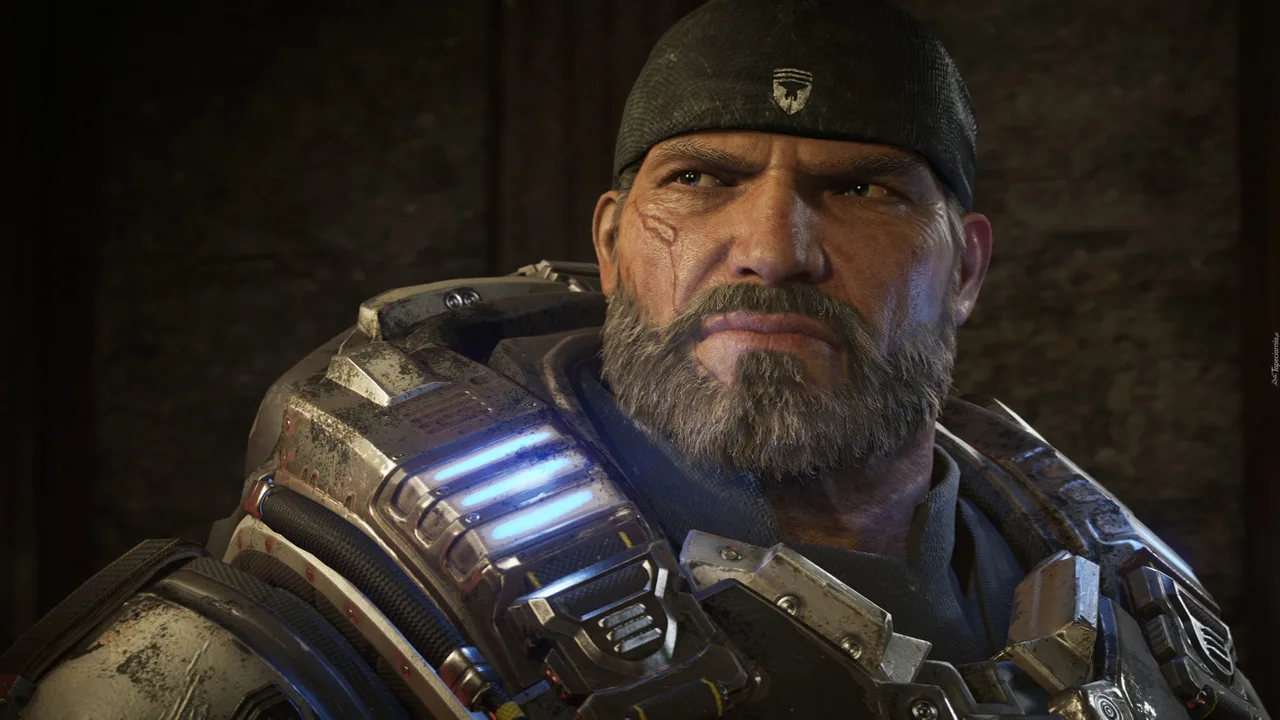 Arte de Gears of War: E-Day mostrando um soldado do Bravo Squad em combate