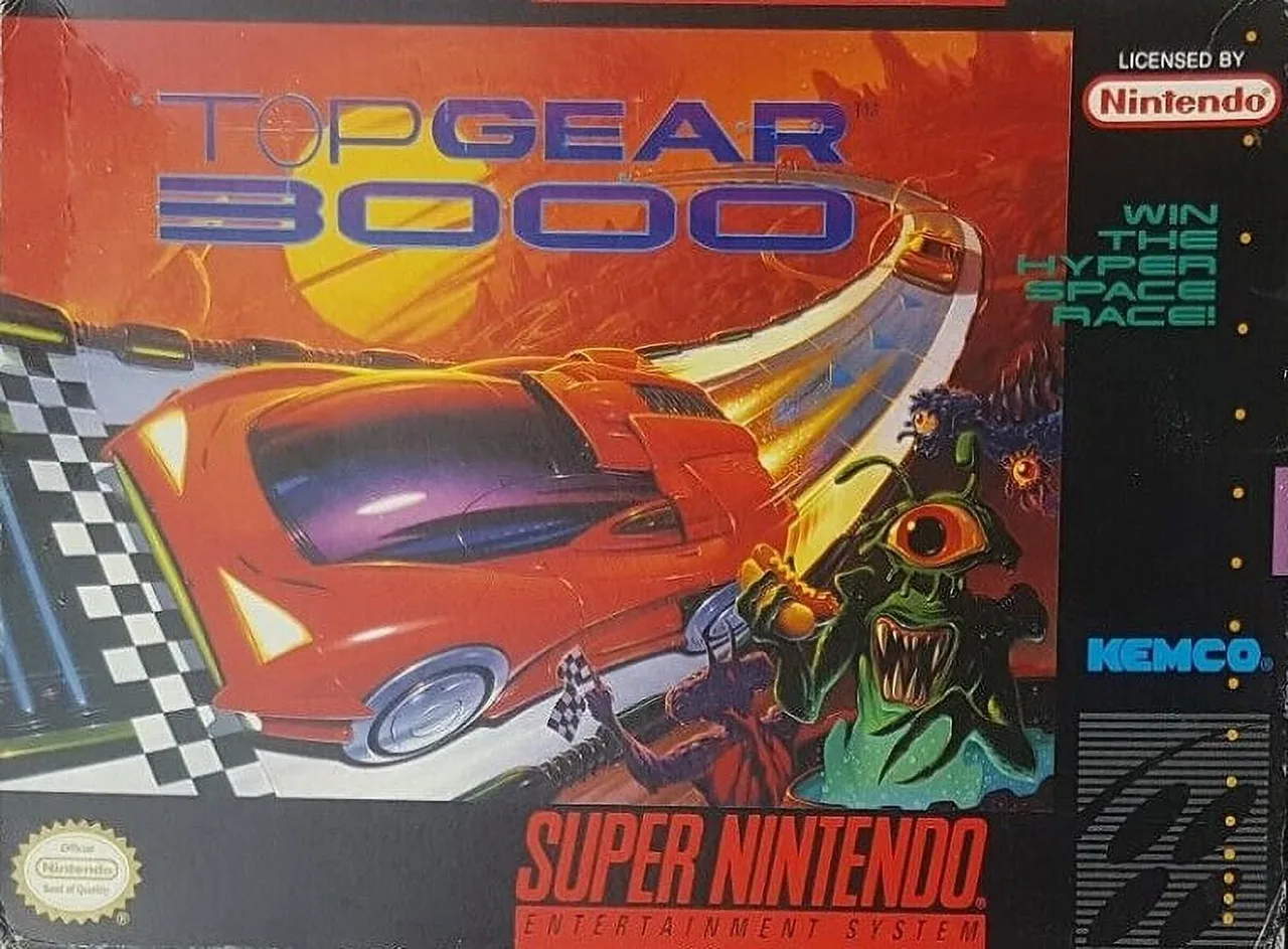 Corrida futurista de Top Gear 3000 no Super Nintendo