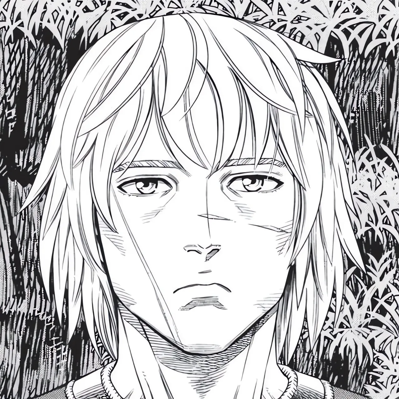 Arte do protagonista Thorfinn, de Vinland Saga
