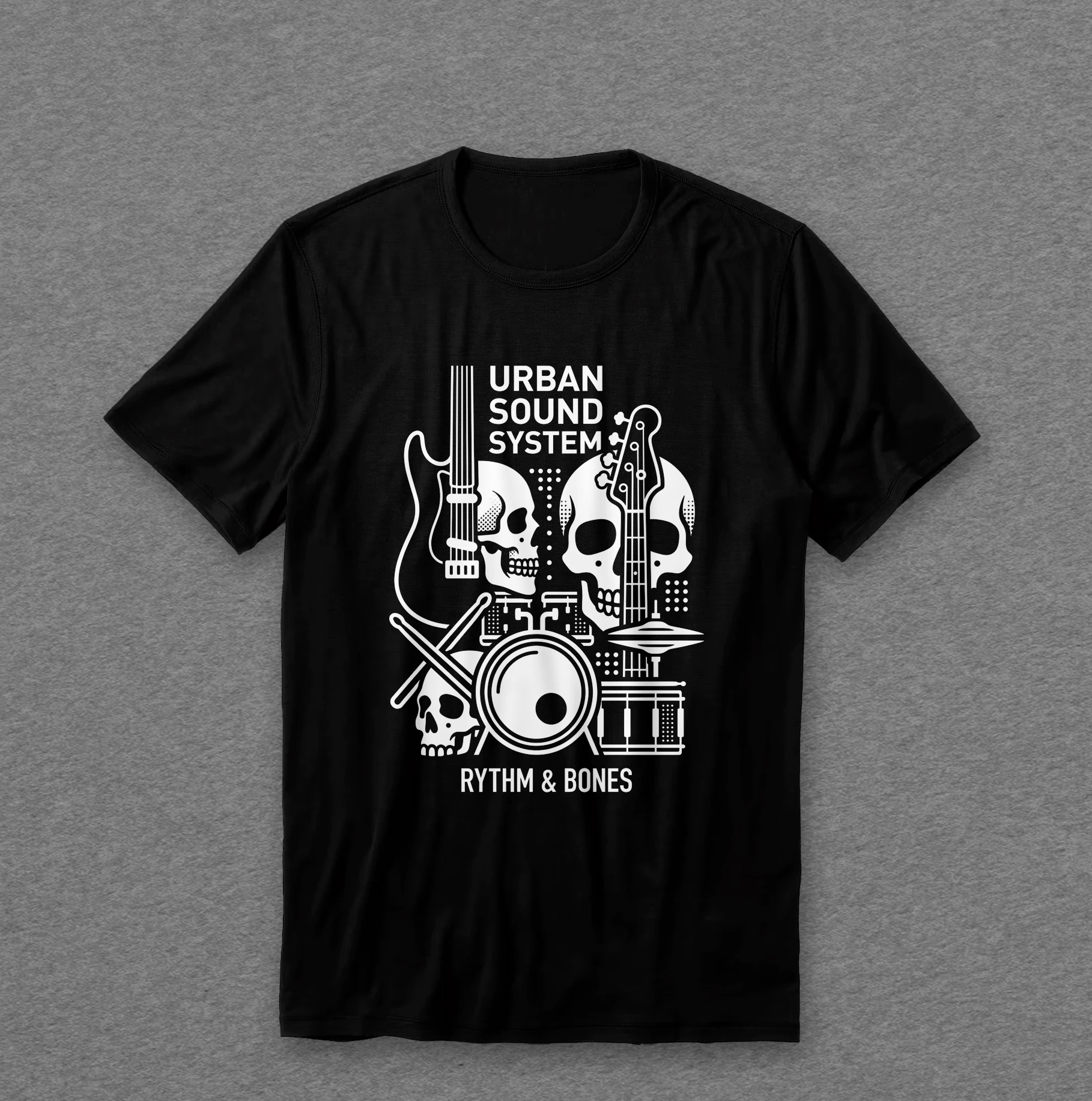 Camiseta Caveira Fones — Urban Sound