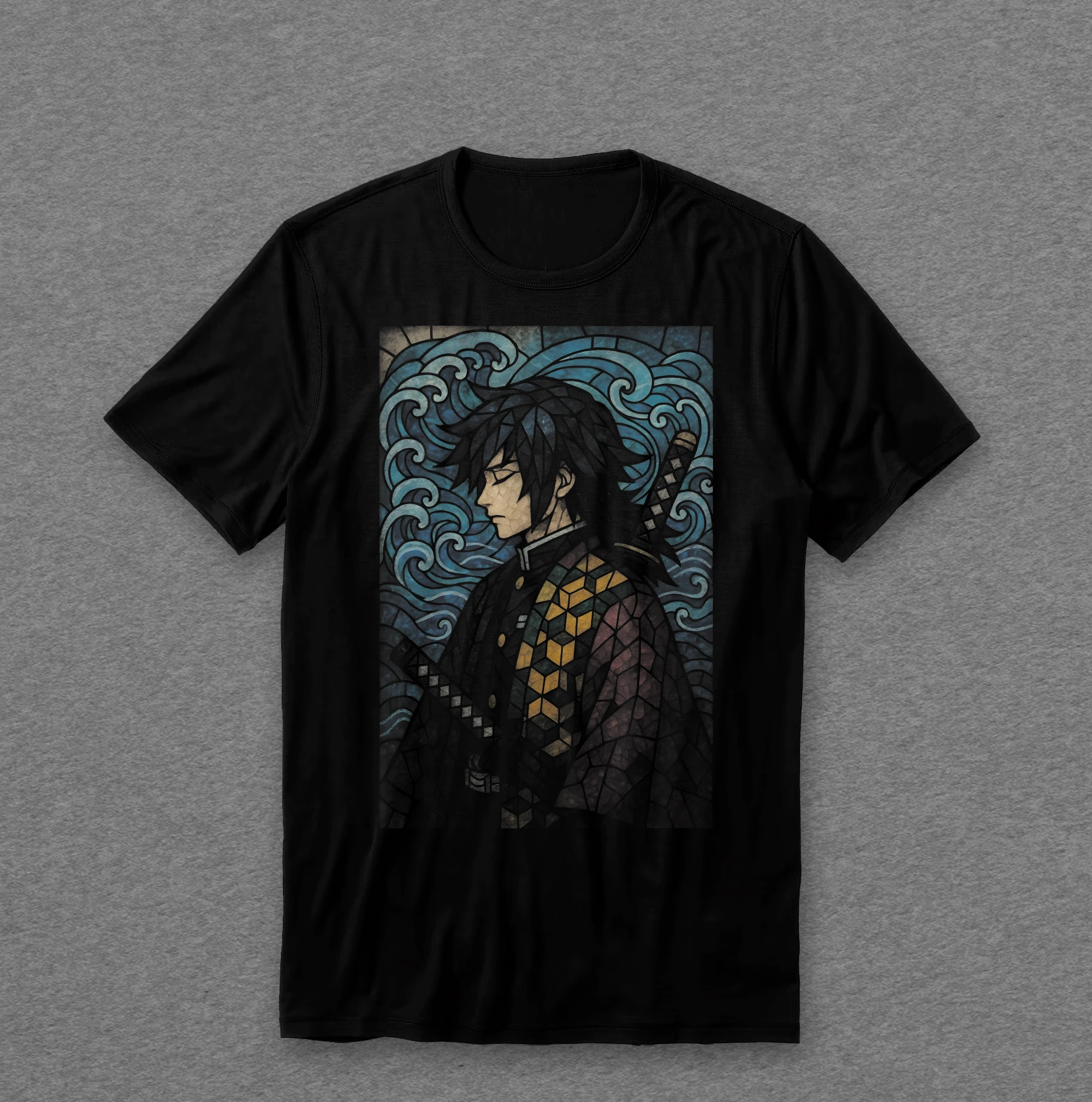 Camiseta Demon Slayer — Giyu (vitral)
