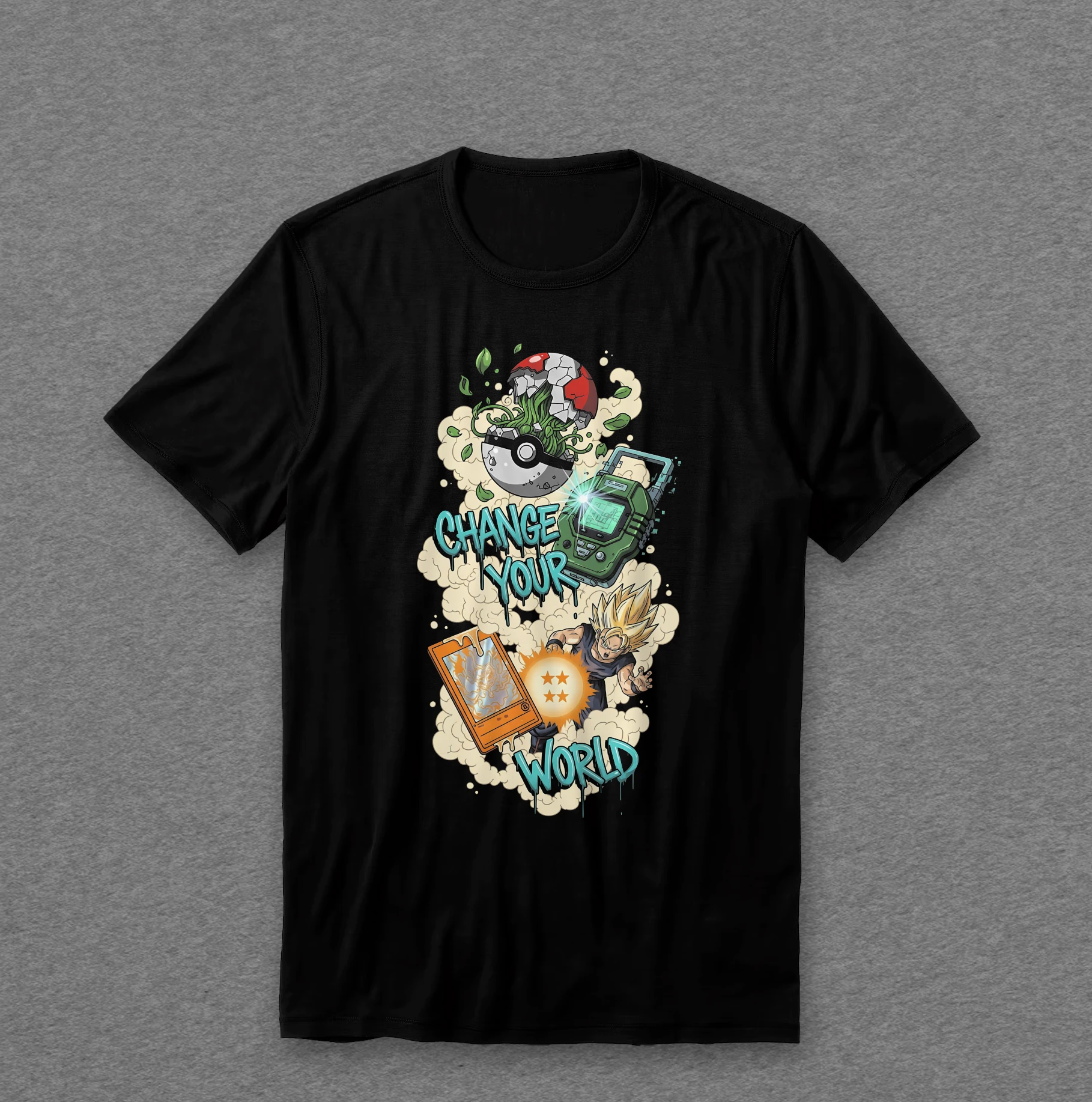 Camiseta Geek — Change Your World (anos 90)