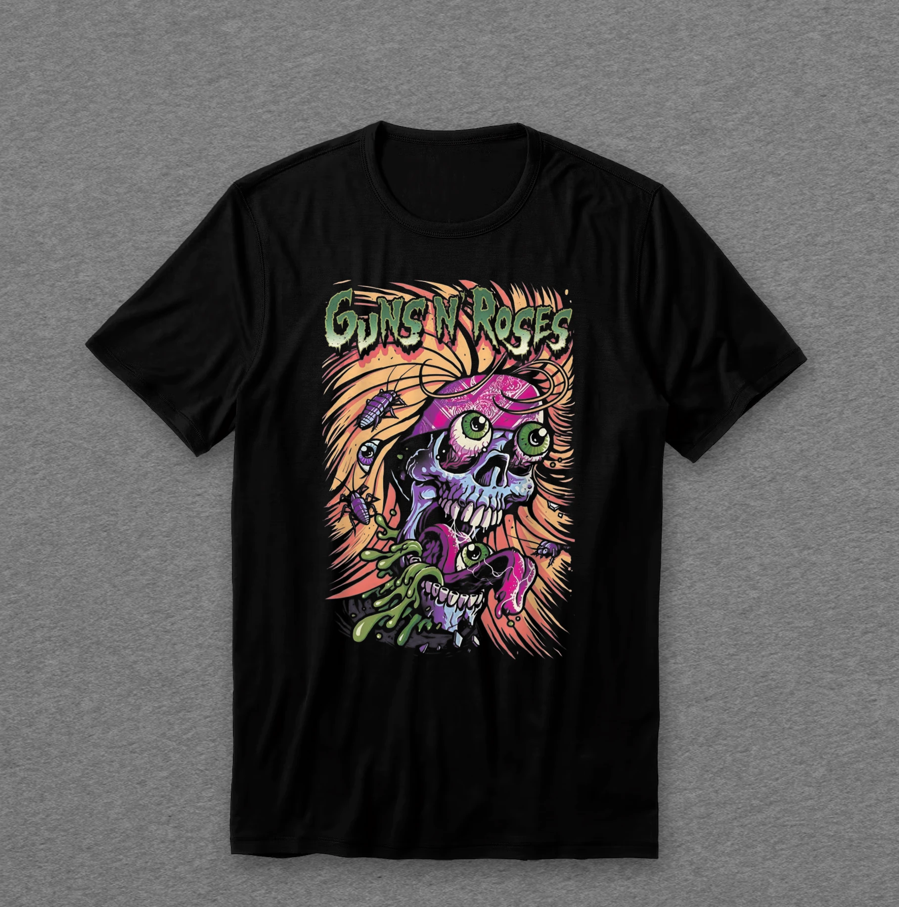 Camiseta Guns N Roses — Caveira Neon