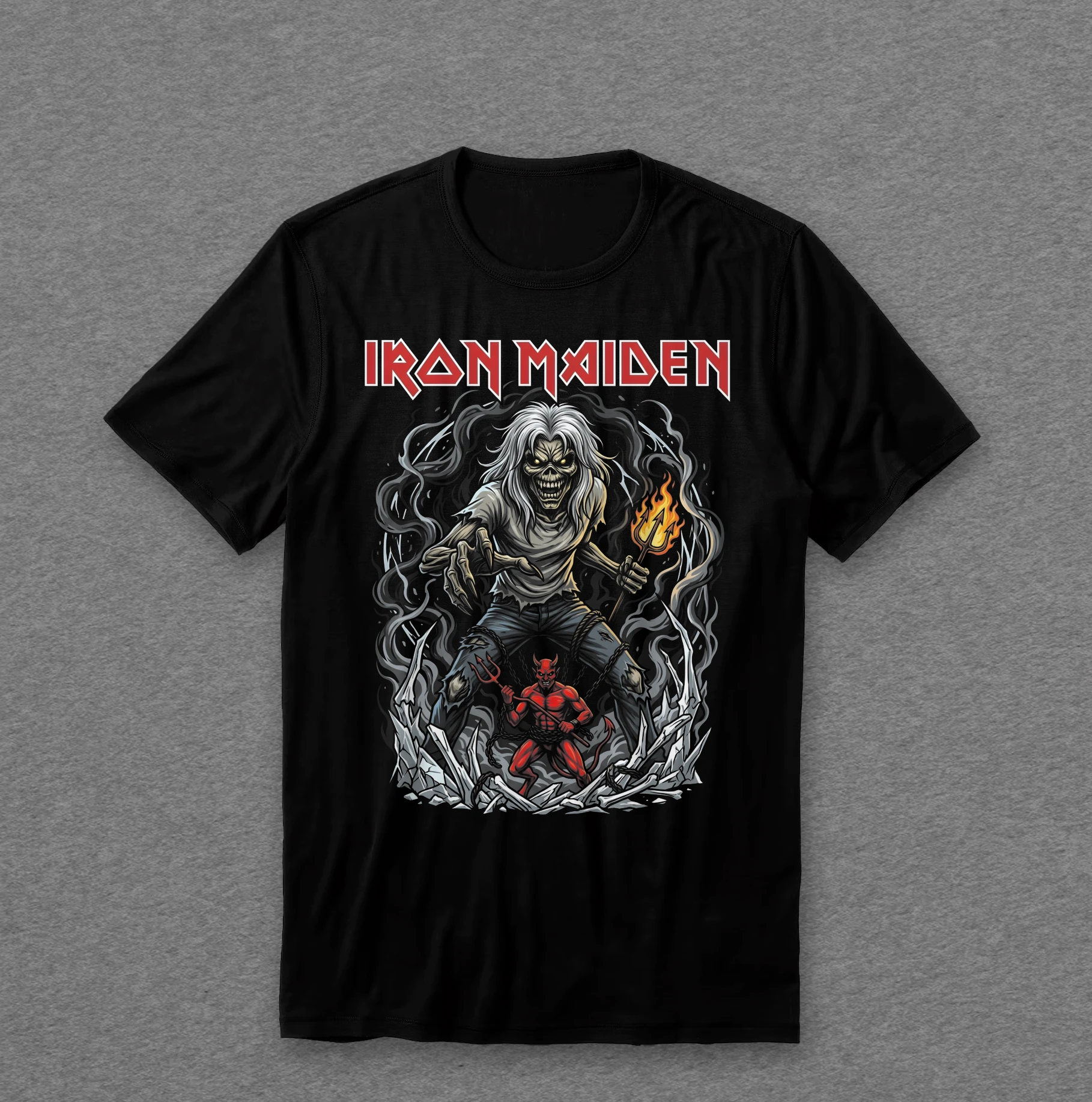 Camiseta Iron Maiden — Eddie em Chamas