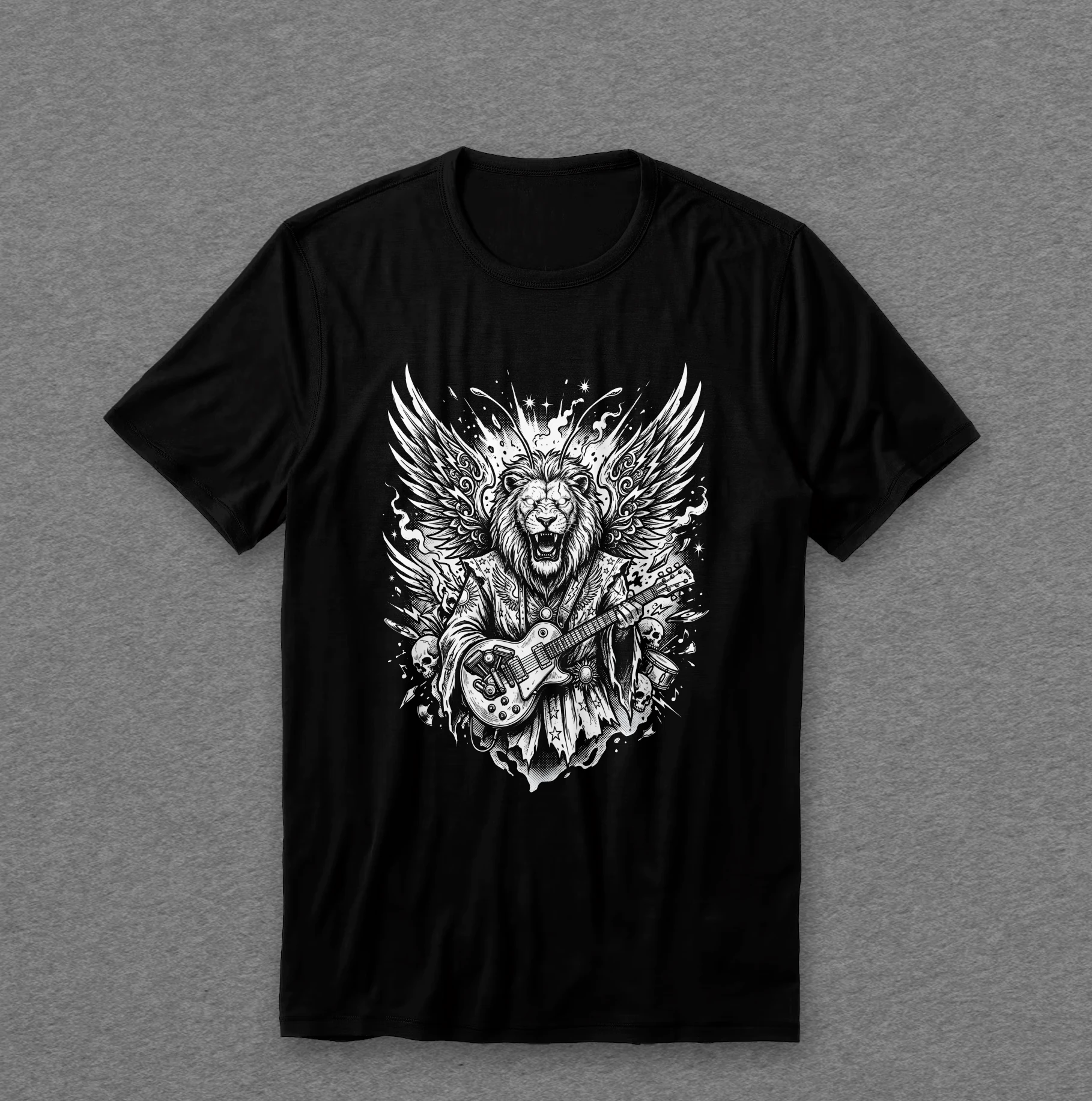 Camiseta Leão Alado — Born to Rock