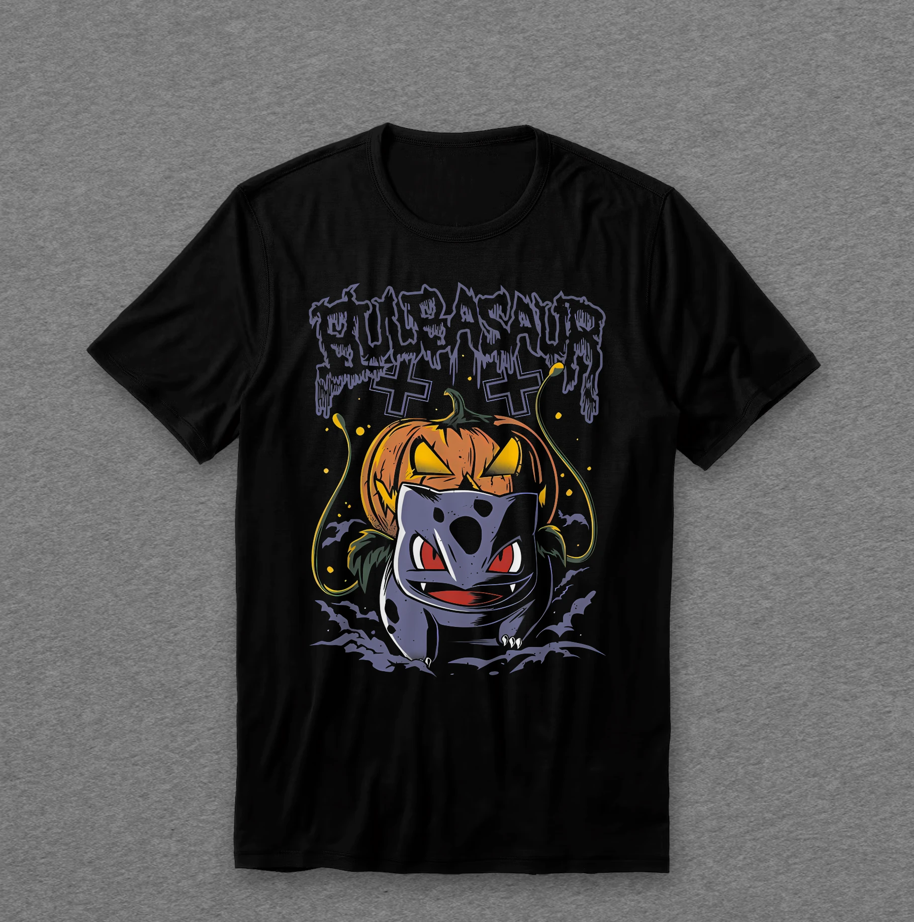 Camiseta Pokémon — Bulbasaur (abóbora)