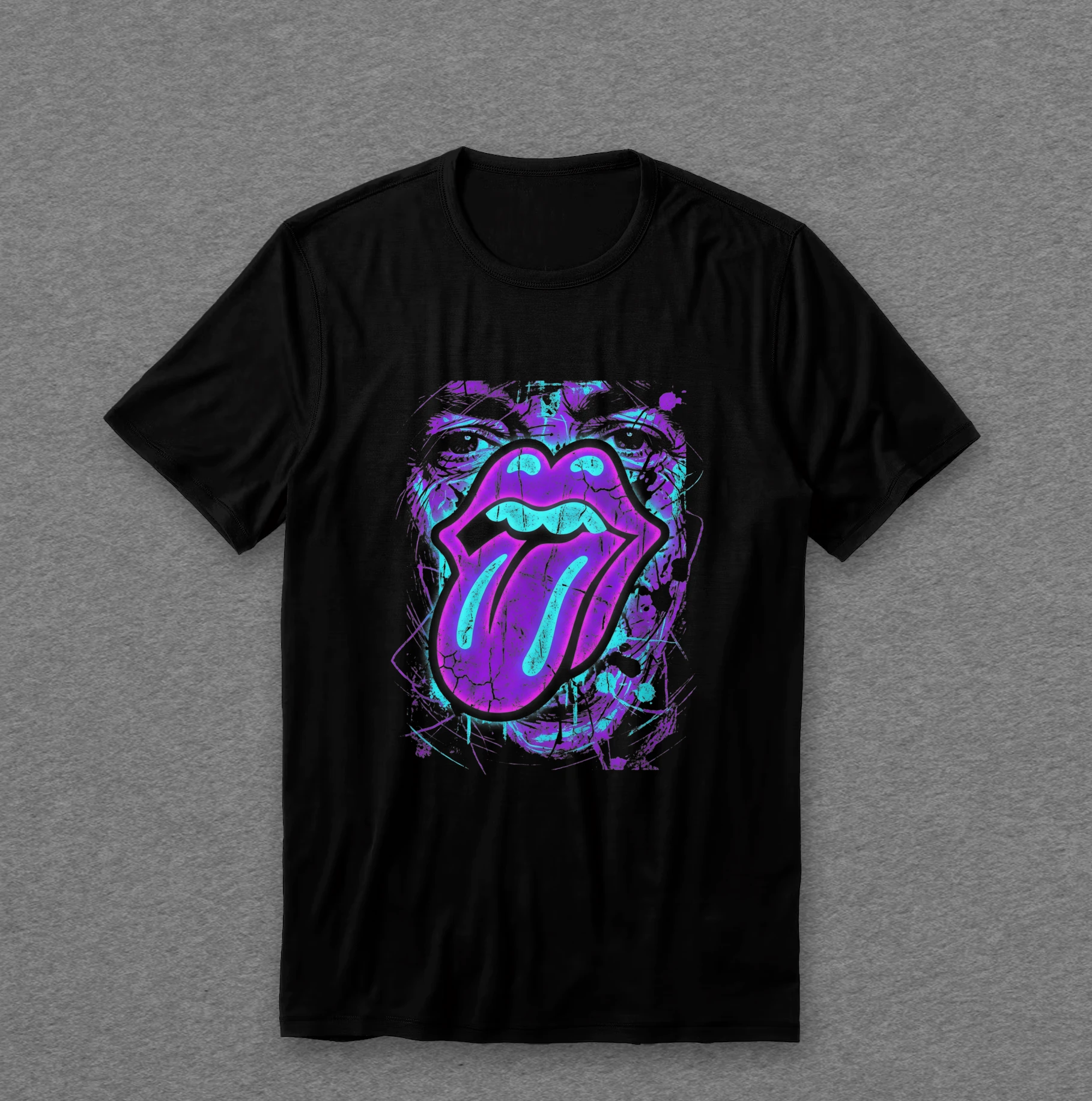 Camiseta The Rolling Stones — Língua Neon